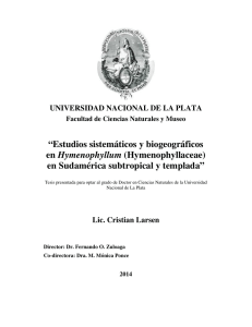 “Estudios sistemáticos y biogeográficos en Hymenophyllum
