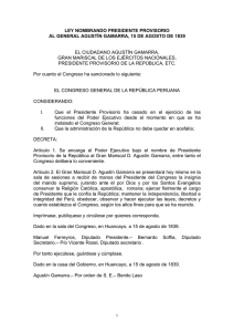 ley nombrando presidente provisorio al general agustín gamarra, 15