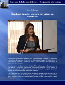 Honduras también coopera con países en desarrollo