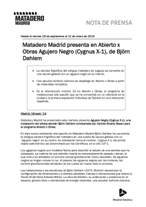 Matadero Madrid presenta en Abierto x Obras Agujero Negro