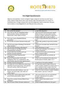 First Night Questionnaire