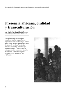 Presencia africana, oralidad y transculturación