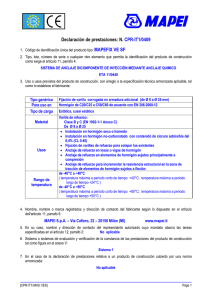 Declaración de prestaciones: N. CPR-IT1/0409