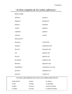 la lista completa de los verbos reflexivos