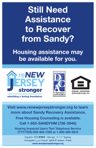 Still Need Assistance to Recover from Sandy? Housing assistance