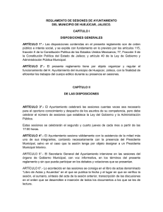 Reglamento de Sesiones - H. Ayuntamiento de Huejúcar