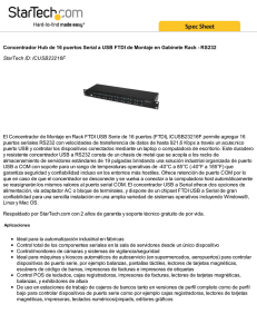 Concentrador Hub de 16 puertos Serial a USB FTDI de
