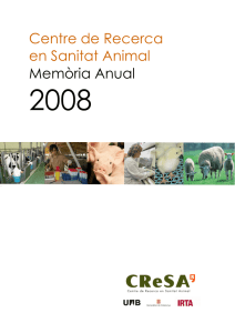Memoria 2008 definitiva - Centre de Recerca en Sanitat Animal
