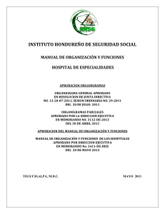manual organizacion y funciones hospital de especialidades