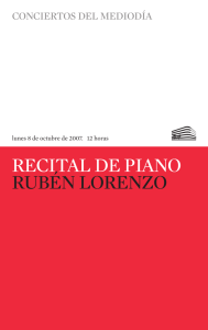 RECITAL DE PIANO RUbÉN LORENZO