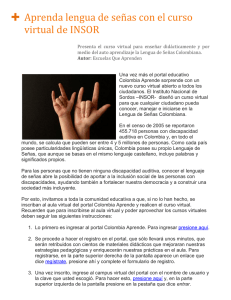 Aprenda lenguaje de señas con el curso virtual de INSOR