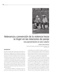 Relevancia y prevención de la violencia hacia la mujer