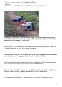 Encuentran muerto a reportero de El Imparcial de Oaxaca