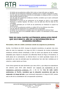 Barómetro del Trabajo Autónomo en Andalucía. Enero 2015