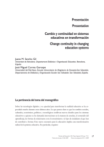 Cambio y continuidad en sistemas educativos en transformación