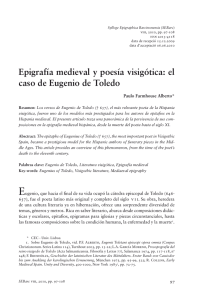 Epigrafía medieval y poesía visigótica: el caso de Eugenio