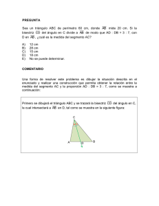 PREGUNTA Sea un triángulo ABC de perímetro 60 cm, donde AB