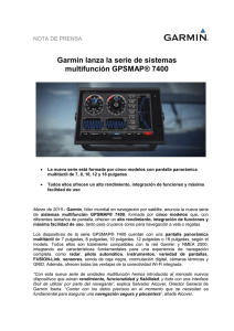 Garmin lanza la serie de sistemas multifunción GPSMAP® 7400