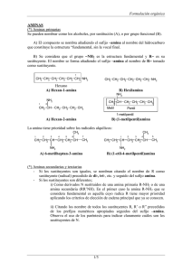 Formulación orgánica 1/3 AMINAS (*) Aminas primarias Se pueden