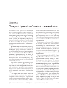 Editorial Temporal dynamics of content communication
