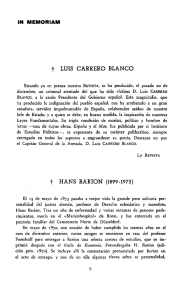 In memoriam: Luis Carrero Blanco y Hans Barion (1899