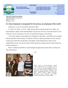 St. Cloud employee is recognized for his service, as employee of the
