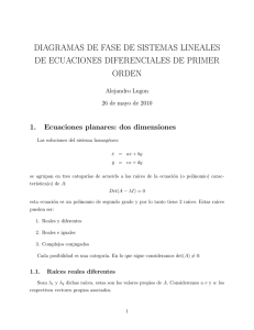 diagramas de fase de sistemas lineales de ecuaciones diferenciales