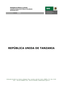 república unida de tanzania - Secretaría de Relaciones Exteriores