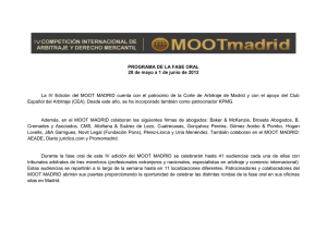 Fase oral: Moot Madrid 28 mayo – 1 de junio 2012