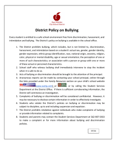 District Policy on Bullying