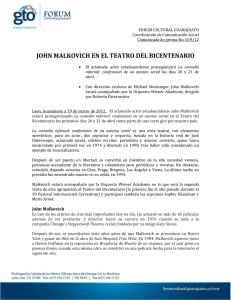 JOHN MALKOVICH EN EL TEATRO DEL BICENTENARIO