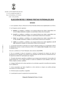 ELECCIÓN REYES Y REINAS FIESTAS PATRONALES 2016 BASES