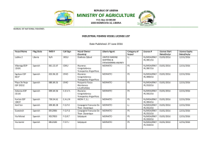 ministry of agriculture - BUREAU OF NATIONAL FISHERIES