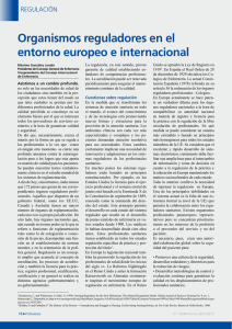 Organismos reguladores en el entorno europeo e internacional. Por