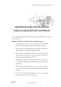 propuestas de intenciones para la oración de los fieles