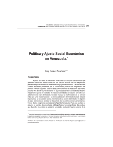Política y Ajuste Social Económico en Venezuela.