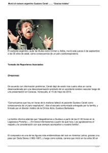 Murió el rockero argentino Gustavo Cerati …… “Gracias totales”