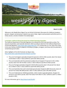 March 11, 2016 Welcome to the Weekly Berry Digest! You