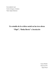 Un estudio de la crítica social en las tres obras “Pipá”, “Doña Berta