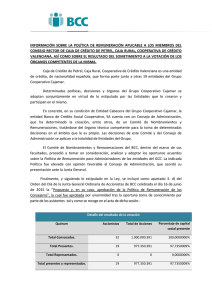 Remuneración de consejeros - Grupo Cooperativo Cajamar