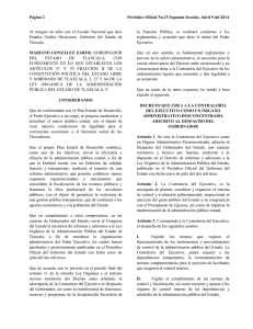 Página 2 Periódico Oficial No.15 Segunda Sección, Abril 9 del 2014