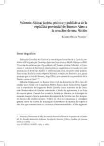 Valentín Alsina: jurista, político y publicista de la república provincial