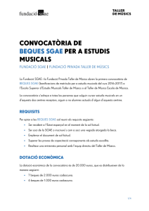 CONVOCATÒRIA DE BEQUES SGAE PER A ESTUDIS MUSICALS