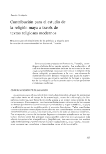 Contribución para el estudio de la religión maya a través de textos