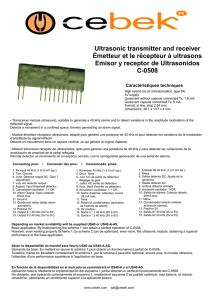 Ultrasonic transmitter and receiver Émetteur et le récepteur
