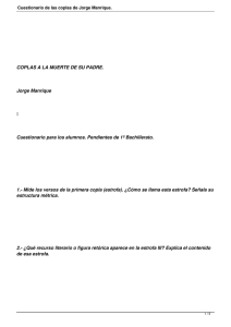 Cuestionario de las coplas de Jorge Manrique.