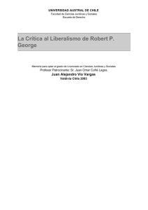 La Crítica al Liberalismo de Robert P. George