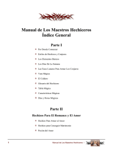 Manual de Los Maestros Hechiceros Índice General