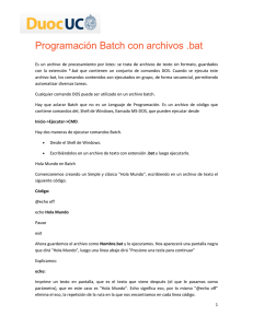 Programación Batch con archivos .bat