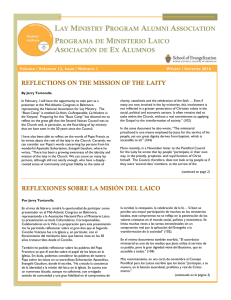 reflections on the mission of the laity lay ministry program alumni
